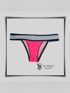 Victoria's Secret Light Orange Bikini Bottom with Black Trim